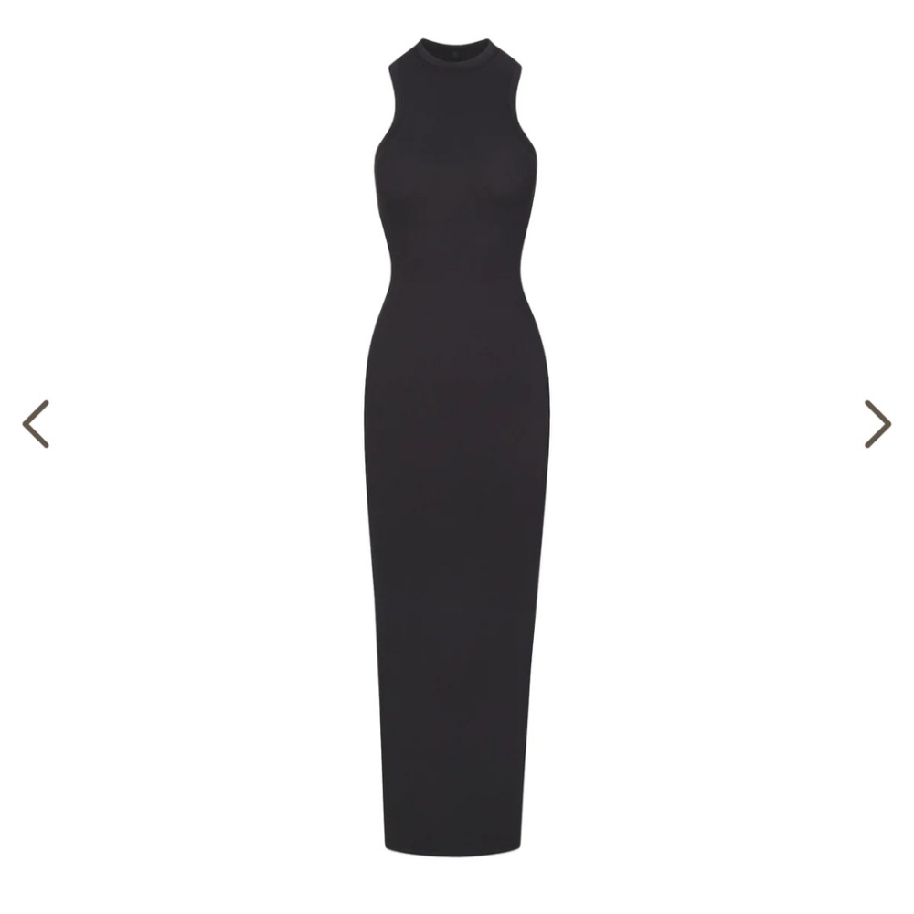 SKIMS COTTON RIB SLEEVELESS LONG DRESS